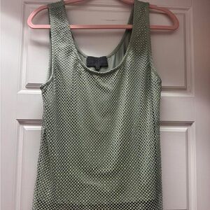 Anthropologie Sage Green Mesh Tank Top